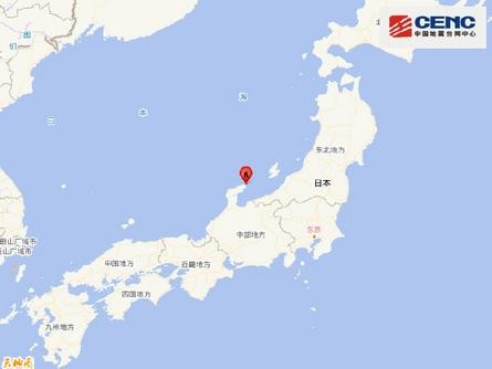 日本本州西岸近海附近发生6.7级左右地震