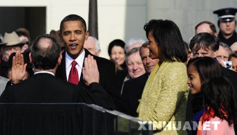 美国当选总统奥巴马宣誓就职 [组图]