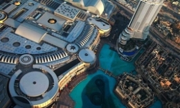 世界第一高楼上俯拍迪拜绚烂夜景