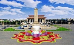 北京天安门广场将现“花开盛世”主题花坛