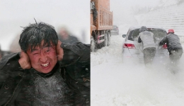 京藏高速路风雪营救