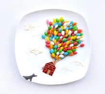艺术家创意作品绘“餐盘的小世界”（组图）