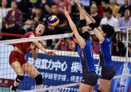 中日女排精英赛：中国3比0胜日本