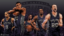 NBA季后赛球队炫酷插画