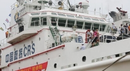 中国最先进的救助船机在三亚向公众开放