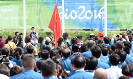 里约残奥会 中国体育代表团举行升旗仪式