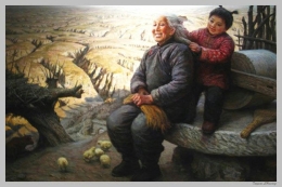 油画里的中国旧日农村