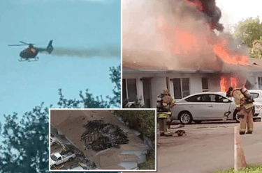 美国佛州一架救援直升机坠入居民楼 致2死4伤