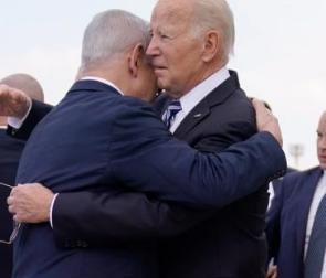 美国总统拜登抵达以色列 内塔尼亚胡前往接机