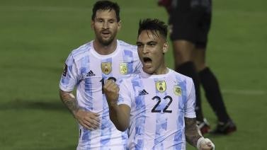 世预赛-阿根廷3-1委内瑞拉 梅西遭侵犯小腿变形