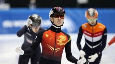 短道速滑赛-任子威1000米夺冠 中国单项首金进账