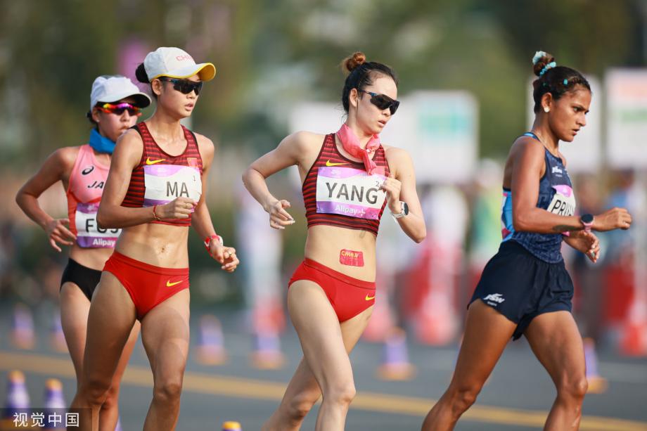 [图]女子20公里竞走 中国选手杨家玉、马振霞分获金银