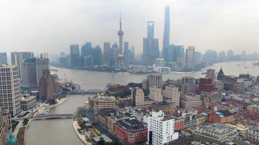 上海：空中俯瞰苏州河