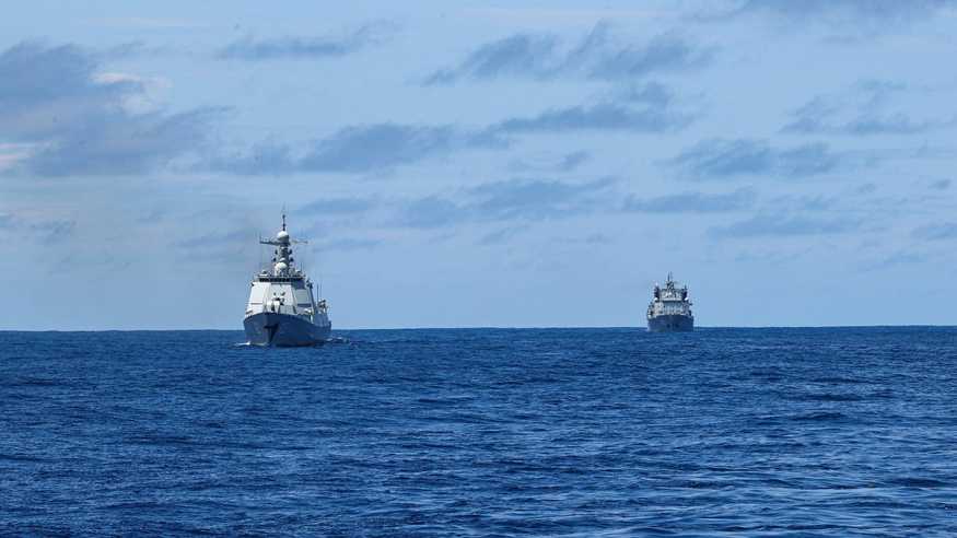 海军第42批护航编队参加中俄南非三国海上联演