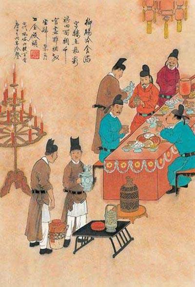 中国古代风俗百图·唐·内宴冷餐