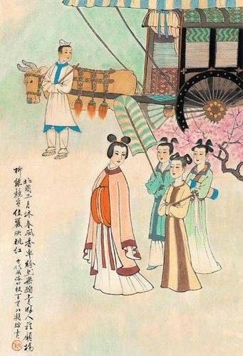 中国古代风俗百图·北朝·踏青