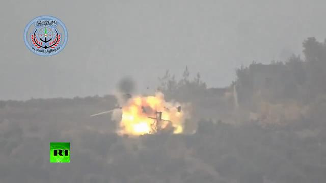 俄罗斯救援直升机被美制反坦克导弹击毁