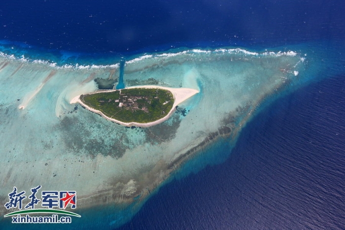 西沙群岛金银岛，海军常年驻守在岛上。