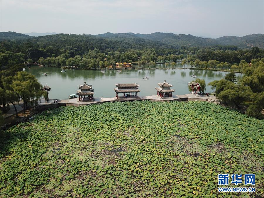 这是9月6日拍摄的河北承德避暑山庄景色（无人机照片）。 初秋时节，位于河北省承德市双桥区的避暑山庄气温宜人，景色如画。 新华社发（王立群 摄）