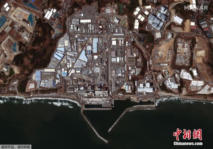 2021年2月28日,卫星航拍日本福岛第一核电站。 点击进入下一页