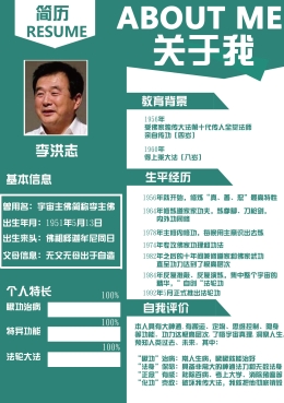 图解李洪志真假简历