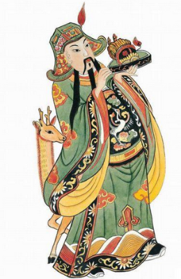 民俗画中的文昌和禄神 为何常与鹿为伴