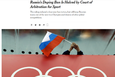 俄罗斯禁赛期缩短为两年 中立身份参加奥运