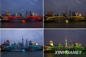 上海外白渡桥试灯 [组图]