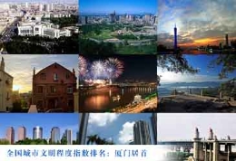 全国城市文明程度指数排名：厦门成都青岛居三甲