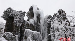 四川华蓥山迎来春节后首场大雪 美景如画