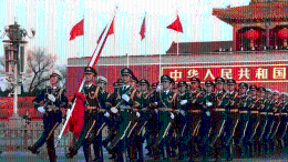 解放军仪仗队天安门广场升旗仪式现场