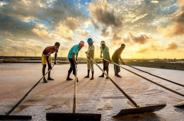 印象：斯里兰卡盐湖工人的一天
