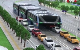 中国“最牛巴士”设计亮相高架电车不占车道