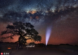 纳米比亚银河下露营伴星夜读