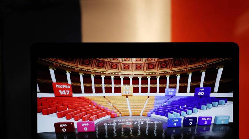 初步结果显示马克龙阵营在法国国民议会选举中未获绝对多数席位