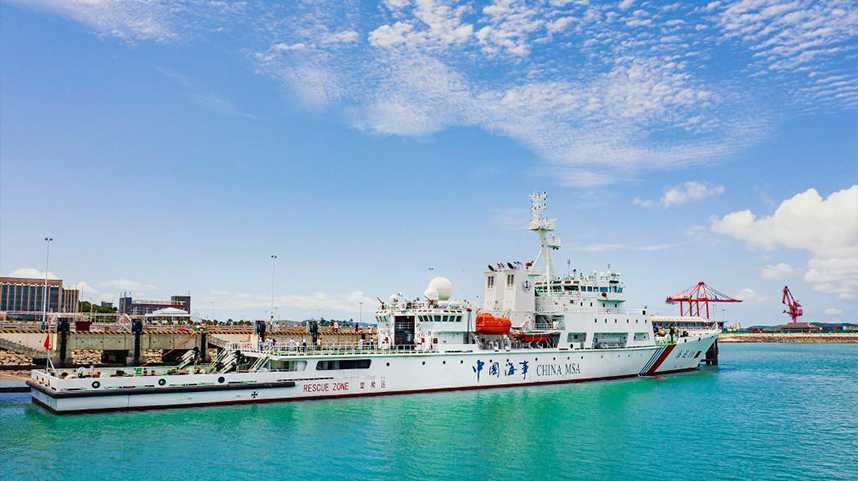 台湾海峡首艘大型巡航救助船“海巡06”轮在福建平潭列编
