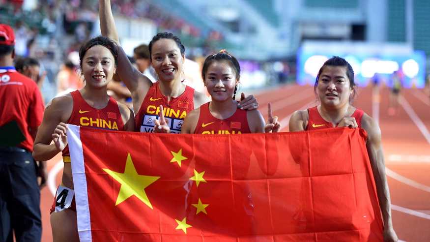 2023年田径亚锦赛首日：中国队收获女子4×100米接力金牌