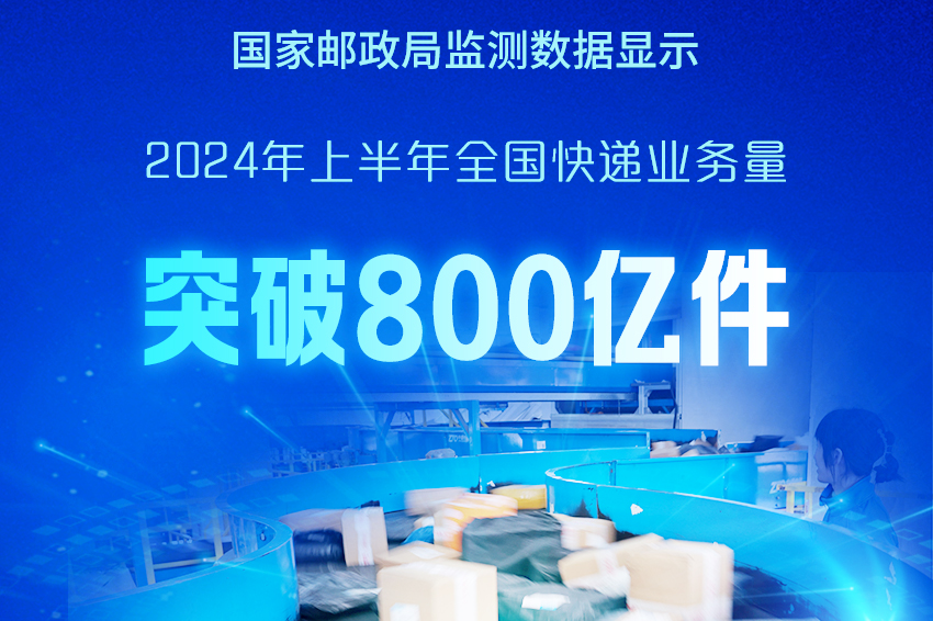 新华社权威快报｜全国快递业务量今年上半年突破800亿件