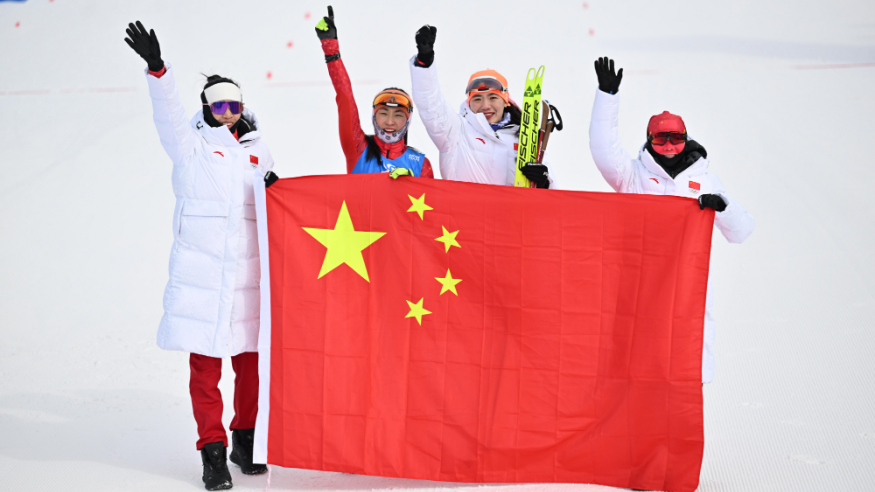 亚冬会丨冬季两项——中国队夺得女子4×6公里接力冠军