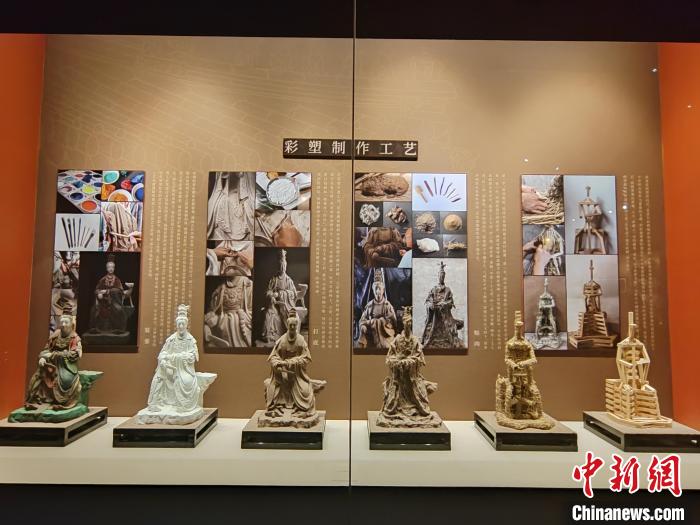 图为彩塑制作工艺介绍。 高雨晴 摄 图为彩塑制作工艺介绍。 高雨晴 摄