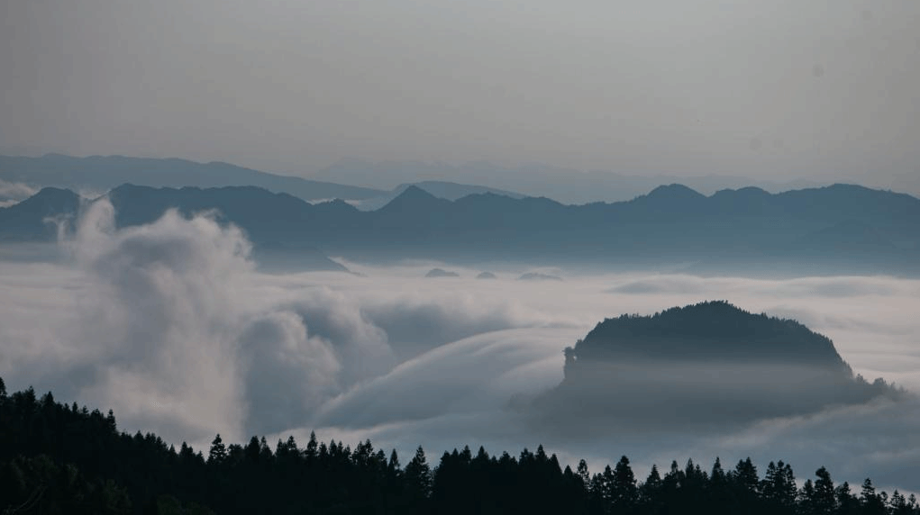 重庆金佛山：云绕山峦春色美