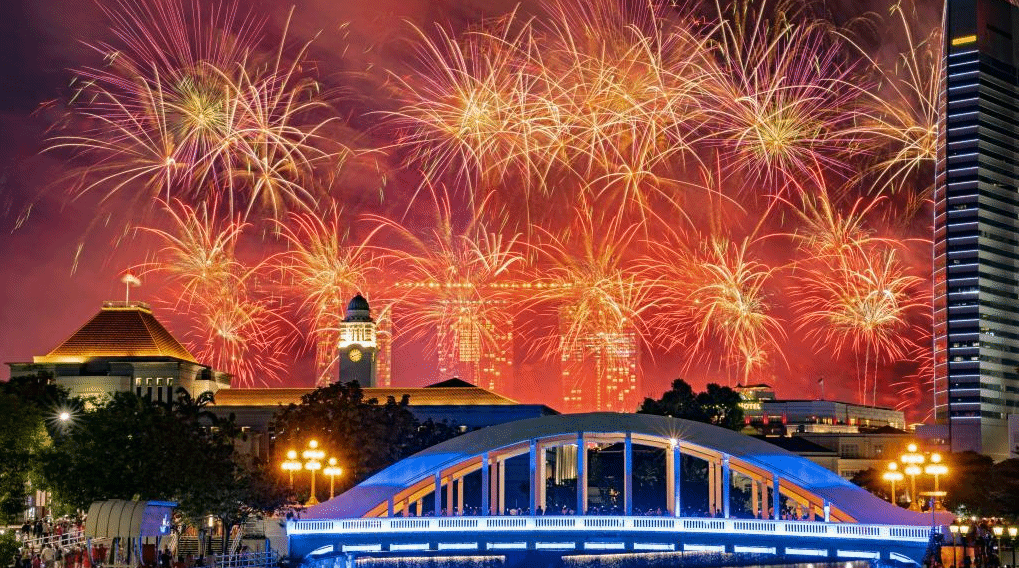 新加坡举行国庆庆典 庆祝独立58周年