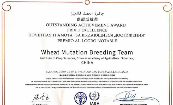 中国科研团队获国际核技术农业应用领域最高奖项