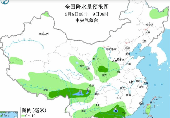 西北及西南华南等地有降雨 南方地区有高温天气