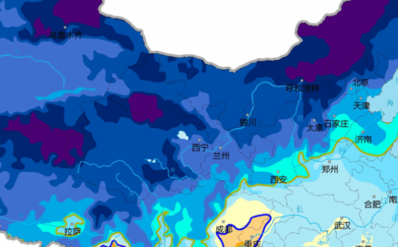中东部地区有大风降温天气 华北北部东北地区有小到中雪