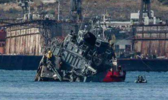 希腊舰遭货船撞击后受损严重 肇事船长被捕