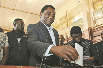 赞比亚反对党领袖希奇莱马在总统选举中获胜