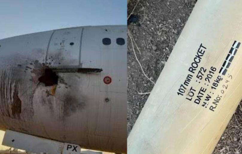 伊拉克巴格达国际机场遭火箭弹袭击 一架飞机受损