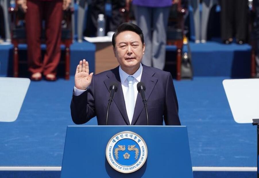 尹锡悦宣誓就任韩总统 办公地点不再是青瓦台