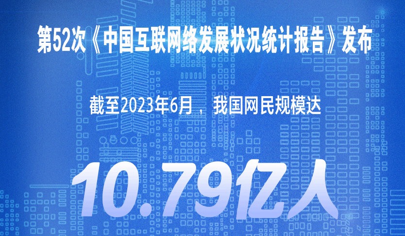 中国网民规模达10.79亿人 互联网普及率达76.4%